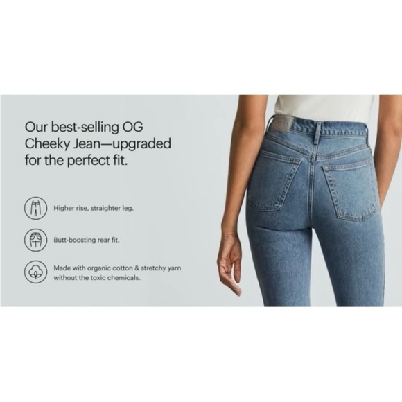 EVERLANE Jean The Original Cheeky Organic Cotton High Rise Sz 26 - Picture 15 of 16